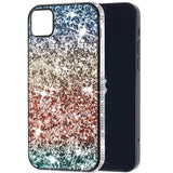 For Samsung Galaxy A22 5G Rhinestone Sparkling Rainbow Gradual Glitter Full Diamond Bling Protective Hybrid Rugged Slim TPU  Phone Case Cover