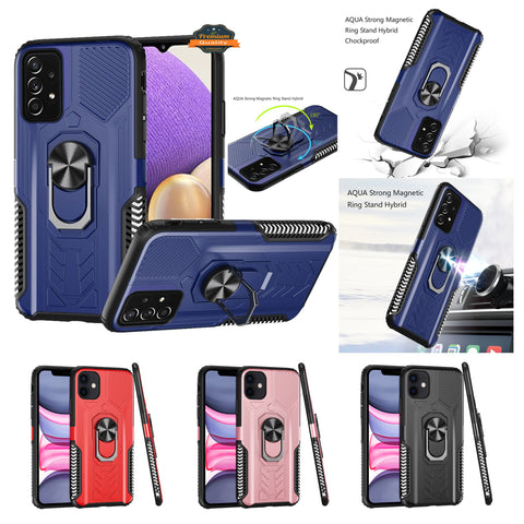 For Samsung Galaxy A12 5G Military Grade Hybrid Heavy Duty 2 in 1 Protective Hard PC and Soft Silicone with Ring Stand Holder  Phone Case Cover