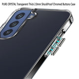 For Samsung Galaxy S22 /Plus Ultra Hybrid HD Crystal Clear Hard PC Back Gummy TPU Frame Slim Thin Fit with Chromed Buttons  Phone Case Cover