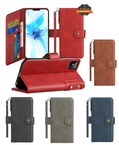 For Motorola Moto G Stylus 5G 2022 Wallet Case with Credit Card Holder, PU Leather Flip Pouch Storage Kickstand & Strap  Phone Case Cover