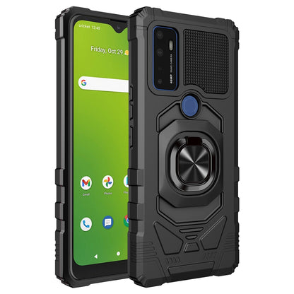 For Nokia C200 Full-Body 2in1 Magnetic Car Mount Metal Ring Holder Kickstand Heavy Duty Hybrid Armor Defender  Phone Case Cover
