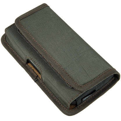 For Samsung Galaxy S22+ Plus Universal Horizontal Cell Phone Case Nylon Holster Carrying Pouch with Belt Clip and 2 Card Slots fit Large Devices 6.3" [Midnight Green]