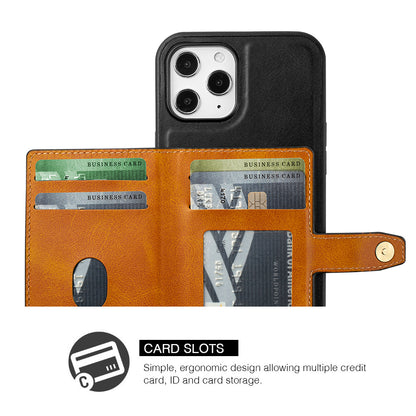 For Apple iPhone 14 /Plus Pro Max Leather Wallet Case Multi Card Slim Hybrid Pouch with 5 Credit Card & ID Slots Stand Flip  Phone Case Cover