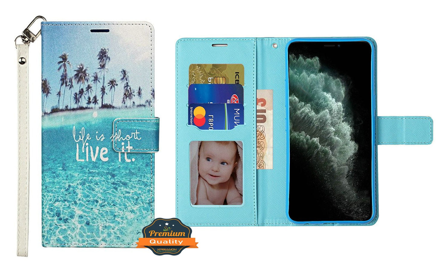 For Samsung Galaxy A02S Wallet Case PU Leather Design Pattern with Credit Card Slot Strap, Stand Magnetic Folio Pouch  Phone Case Cover