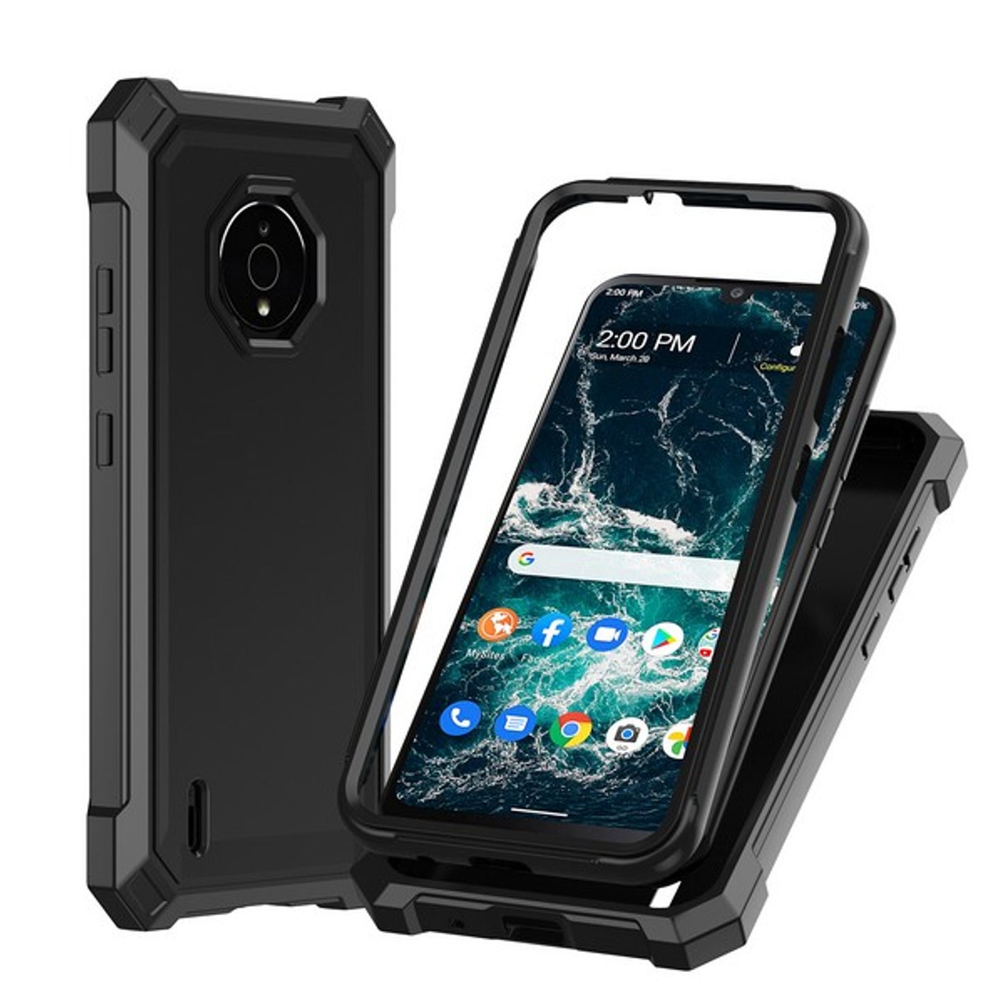 For Nokia G400 Hybrid 2in1 Front Bumper Frame Cover Square Edge Shockproof Soft TPU + Hard PC Anti-Slip Heavy Duty  Phone Case Cover