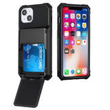 For Apple iPhone SE 3 (2022) SE/8/7 Multiple Wallet Hidden Credit Card Holder (Upto 5 Cards) Shockproof Hybrid Durable  Phone Case Cover