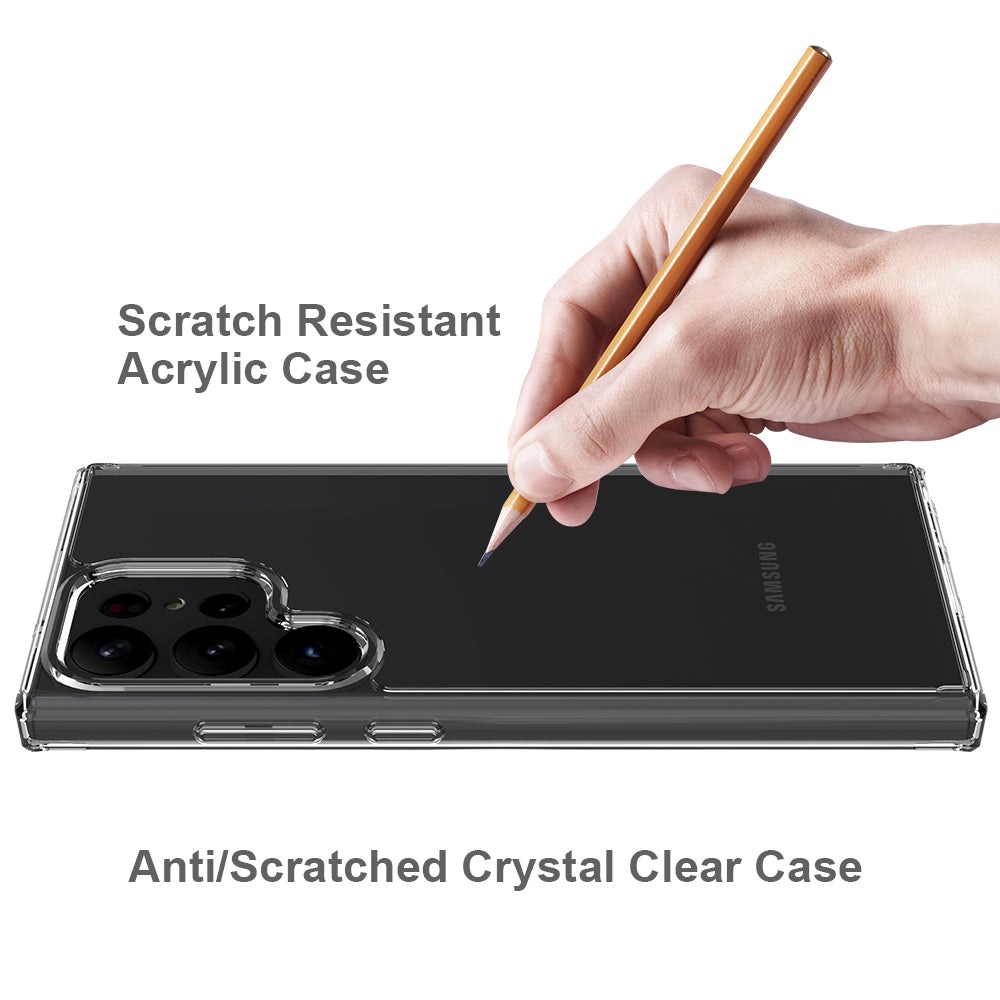 For Samsung Galaxy S23 /Plus /Ultra Hybrid Transparent Clear Acrylic Back Hard PC & TPU Protective Bumper Extra Shock-Absorb  Phone Case Cover