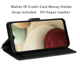 For T-Mobile Revvl 6 5G Wallet Case PU Leather Credit Card ID Cash Holder Slot Dual Flip Pouch with Stand and Strap Black Phone Case Cover