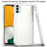 For Samsung Galaxy A13 5G Colored Shockproof Transparent Hard PC + Rubber TPU Hybrid Bumper Shell Ultra Thin Slim Protective  Phone Case Cover