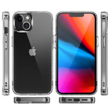 For Apple iPhone 13 Pro (6.1") Hybrid Crystal Clear Transparent Hard PC Back Gummy TPU Bumper Slim Fit with Chromed Buttons Clear Phone Case Cover