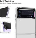 For Samsung Galaxy Z Flip 4 5G Premium TPU Rubber Transparent Plating PC with Color edge Frame Shockproof Protection Clear Phone Case Cover