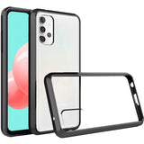 For Google Pixel 6 Hybrid Slim Crystal Clear Transparent Shock-Absorption Bumper with Soft TPU + Hard PC Back Frame Black Phone Case Cover