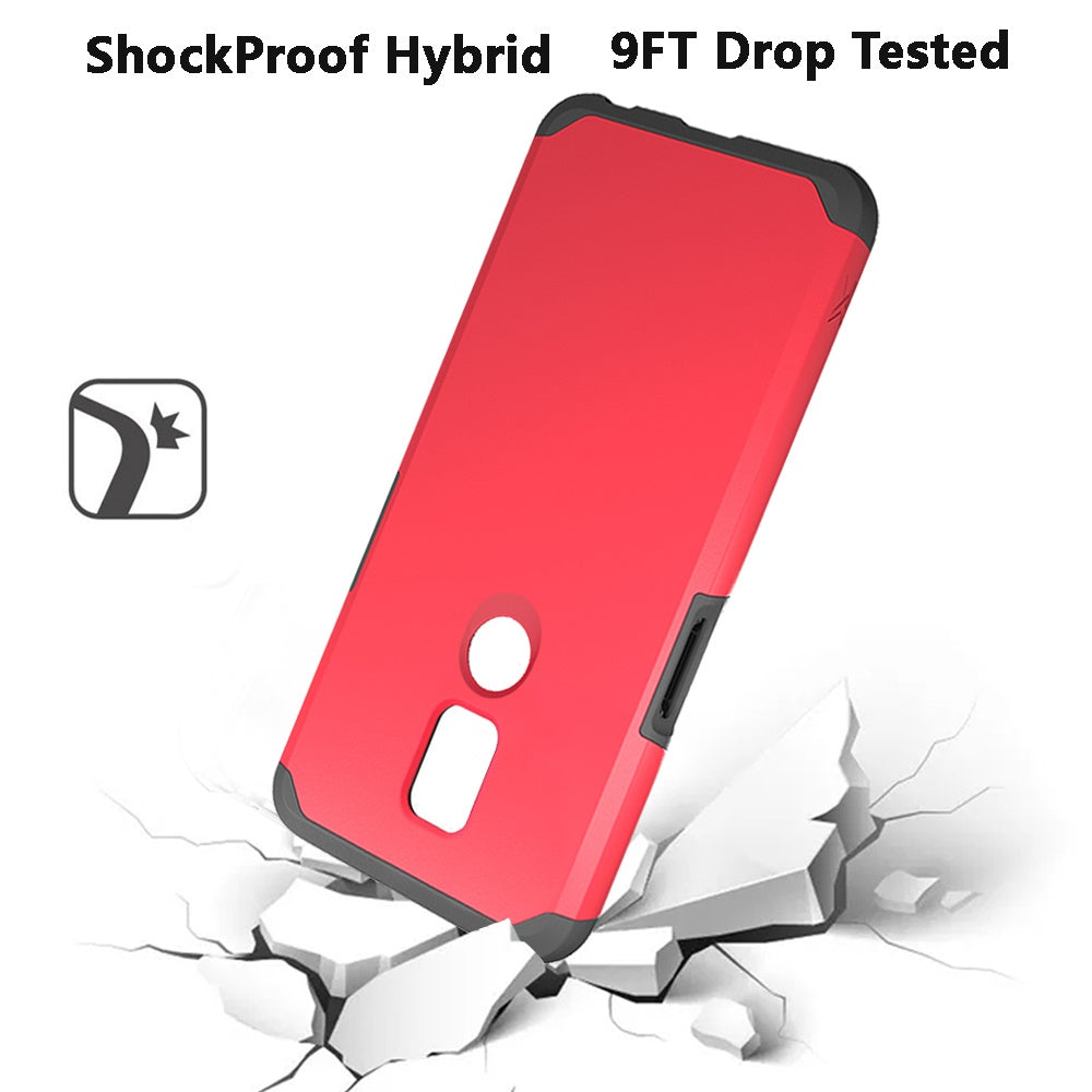 For Samsung Galaxy A73 5G Slim Corner Protection Shock Absorption Hybrid Dual Layer Hard TPU Rubber Armor Defender Red Phone Case Cover