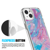For Apple iPhone 14 /Plus Pro Max Fashion Marble Galaxy Design Pattern Bling Sparkle Hybrid Shockproof Rubber  Phone Case Cover