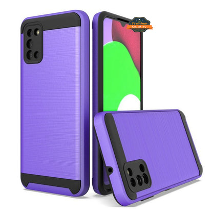 For Samsung Galaxy S20 FE / S20 Fan Edition Slim Rugged TPU + Hard PC Brushed Metal Texture Hybrid Dual Layer Defender  Phone Case Cover