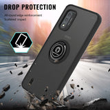For Wiko Ride 3 Matte Translucent with Ring Stand /Kickstand (Work with Car Mount) Hybrid Shockproof Armor [Military Grade] Bumper  Phone Case Cover