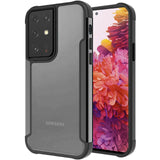 For Samsung Galaxy A71 5G Hybrid Aluminum Alloy Metal Clear Transparent Back Hard PC TPU Bumper Frame Armor Shockproof Black Phone Case Cover