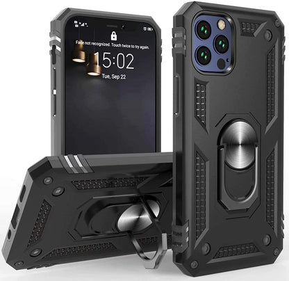 For Google Pixel 7 Pro Shockproof Hybrid Dual Layer PC + TPU with Ring Stand Metal Kickstand Heavy Duty Armor Shell  Phone Case Cover