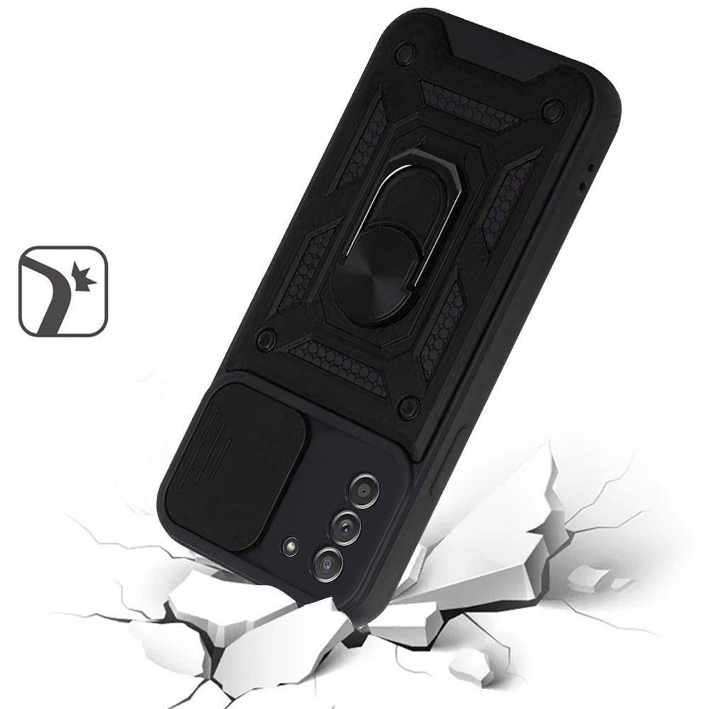 For OnePlus 10T 5G Hybrid Cases with Slide Camera Lens Cover and Ring Holder Kickstand Rugged Dual Layer Heavy Duty  Phone Case Cover