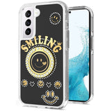 For Samsung Galaxy S22 /Plus Ultra Smiling Glitter Ornament Bling Sparkle with Ring Stand Hybrid Slim TPU + Hard Back Shell  Phone Case Cover