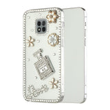 For Samsung Galaxy S21 Ultra Bling Clear Crystal 3D Full Diamonds Luxury Sparkle Rhinestone Hybrid Protective Perfume Hearts Flower Phone Case Cover
