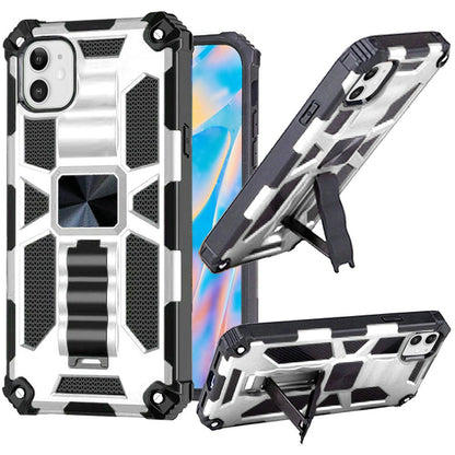 For Apple iPhone 14 Plus (6.7") Heavy Duty Stand Hybrid Shockproof Rugged with Built-in Kickstand Fit Magnetic Car Mount  Phone Case Cover