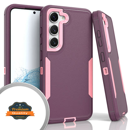 For Samsung Galaxy S23 /Plus /Ultra Tough Hybrid Shockproof Silicone Rubber TPU + Hard PC Heavy Duty Three Layer Protection  Phone Case Cover