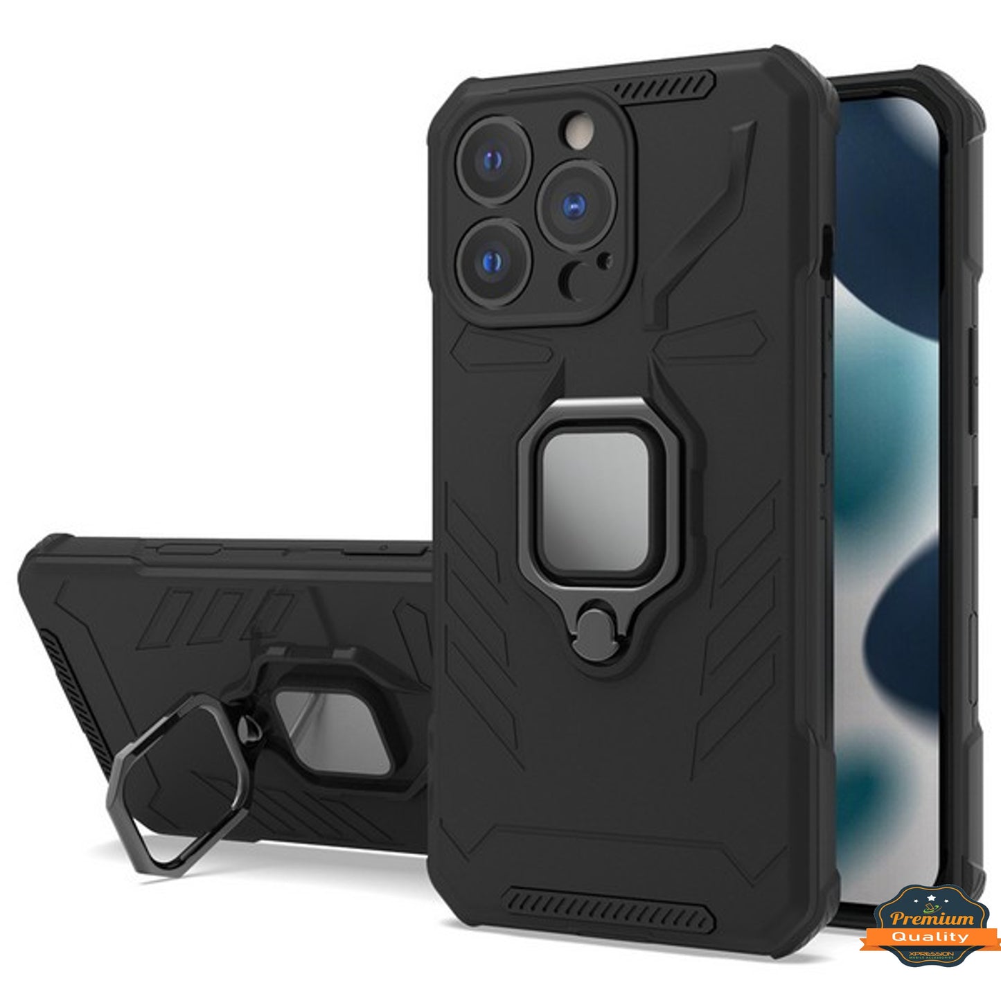 For Samsung Galaxy S20 FE /Fan Edition Shock-Proof Case with Kickstand Ring Holder Texture Rugged Hybrid Dual Layer  Phone Case Cover