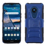 For Nokia C5 Endi Hybrid Dual Layer Hard PC with Stand Shockproof TPU Rugged Bumper Blue Phone Case Cover