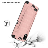 For TCL A2 /A507DL Hybrid Dual Layer Slim Defender Armor Tuff Metallic Brush Texture Finishing Shockproof Hard PC + Soft TPU Rubber  Phone Case Cover