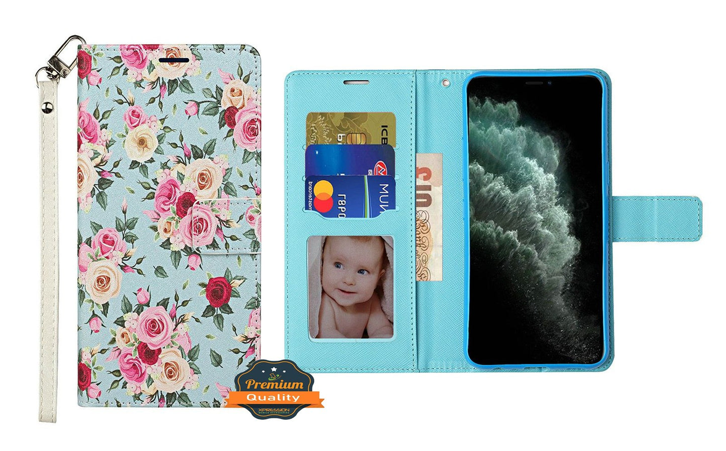 For Samsung Galaxy A02S Wallet Case PU Leather Design Pattern with Credit Card Slot Strap, Stand Magnetic Folio Pouch  Phone Case Cover