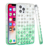 For Apple iPhone 13 Pro (6.1") Luxury All Over 3D Diamonds Rhinestone TPU Shiny Bling Glitter Protective Rubber Frame  Phone Case Cover