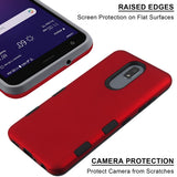 For LG Tribute Royal /Prime 2/Aristo 4 Plus Hybrid Dual Layer Hard PC Cases Shockproof TPU Bumper Red Phone Case Cover