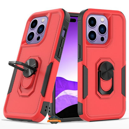 For Apple iPhone 14 /Plus Pro Max Heavy Duty Hybrid Rugged 2in1 Shockproof Protective with Magnetic Ring Stand Holder  Phone Case Cover