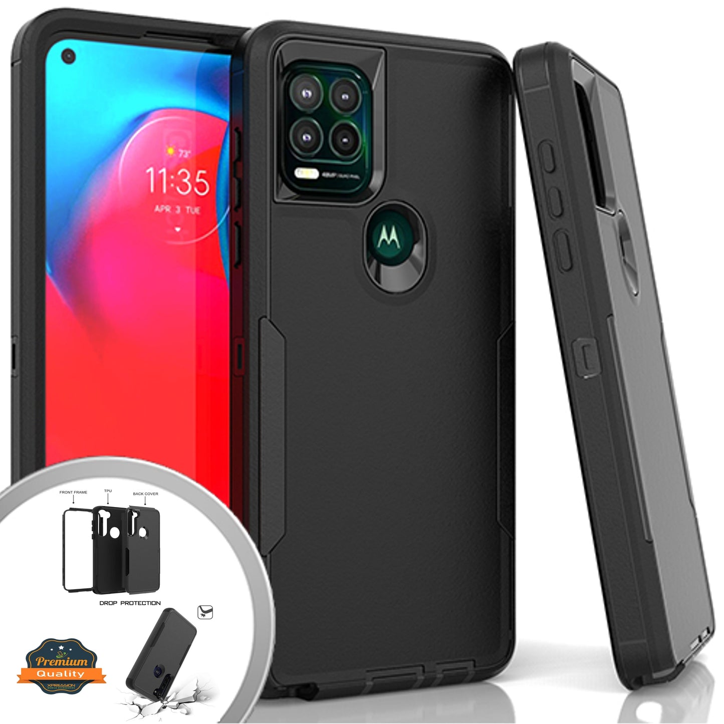 For Motorola Moto G Stylus 5G 2022 Hybrid Shockproof Rubber TPU Hard PC Heavy Duty Hard Protective Two Layer Protection  Phone Case Cover