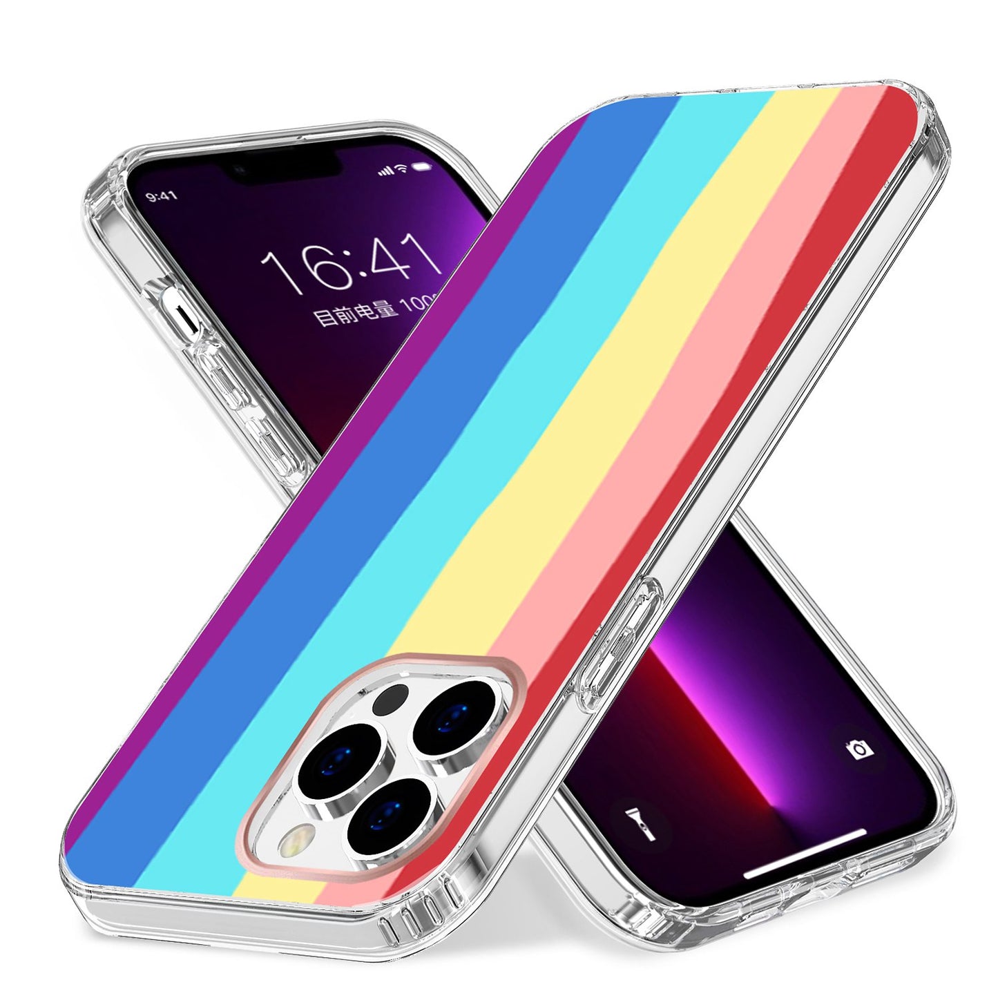 For Apple iPhone 14 Pro (6.1") Creative Stylish Fashion Design Hybrid Rubber TPU Hard PC Shockproof Slim Fit  Phone Case Cover