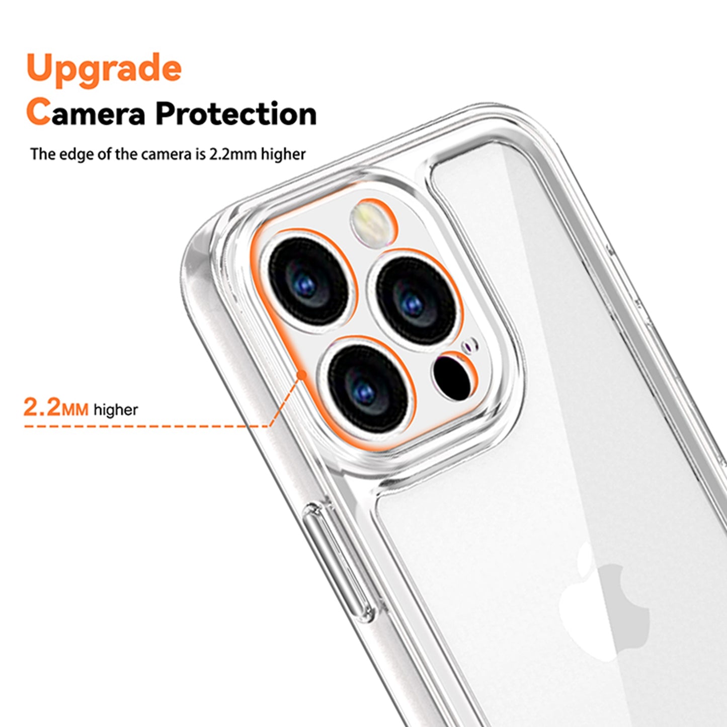 For Apple iPhone 14 (6.1") Thin Transparent Hybrid Silicone Rubber TPU and Hard PC Shockproof Tone Frame Bumper  Phone Case Cover