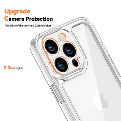 For Apple iPhone 14 (6.1") Thin Transparent Hybrid Silicone Rubber TPU and Hard PC Shockproof Tone Frame Bumper  Phone Case Cover