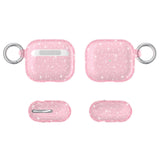 For Apple AirPods 3rd Generation (2021) Transparent Glitter Shimmer Bling Hybrid Silicone Rubber TPU Shockproof Skin with Keychain  Phone Case Cover