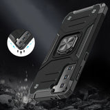 For Samsung Galaxy S20 Ultra Armor Hybrid with Ring Stand Holder Kickstand Shockproof Heavy-Duty Durable Rugged 2in1 Black Phone Case Cover