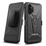 For Samsung Galaxy A13 5G Belt Clip Holster Dual Layer Shockproof with Clip On & Kickstand Heavy Duty Full Body Hybrid Black Phone Case Cover