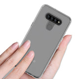 For LG K51 / Reflect Slim Fit Hybrid Transparent Rubber Gummy Hard PC Soft Silicone Protective Semi White Phone Case Cover