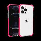 For Apple iPhone 12 Pro Max (6.7") Slim Hybrid Transparent Rubber Gummy Gel Hard PC Silicone TPU Color Bumper Frame  Phone Case Cover