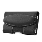 Universal Horizontal PU Leather Cell Phone Holster Case with Belt Clip Pouch and Belt Loop [Magnetic Closure] for Apple iPhone Samsung Galaxy LG Moto All Mobile phones Size 6.3" Universal PU Leather [Black]