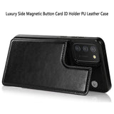 For Samsung Galaxy A02S PU Leather [Two Magnetic Clasp] [Card Slots] Stand Function Durable Shockproof Back Wallet Flip  Phone Case Cover