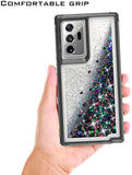 For Apple iPhone 13 Pro (6.1") Hybrid Liquid Glitter 3D Bling Quicksand Flowing Sparkle Hard Shockproof 3in1 TPU Heavy Duty  Phone Case Cover