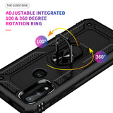 For Motorola Moto G Power 2022 Military Grade Heavy Duty Armor Protection Hybrid with Rotating Metal Ring Kickstand Finger Loop Stand  Phone Case Cover