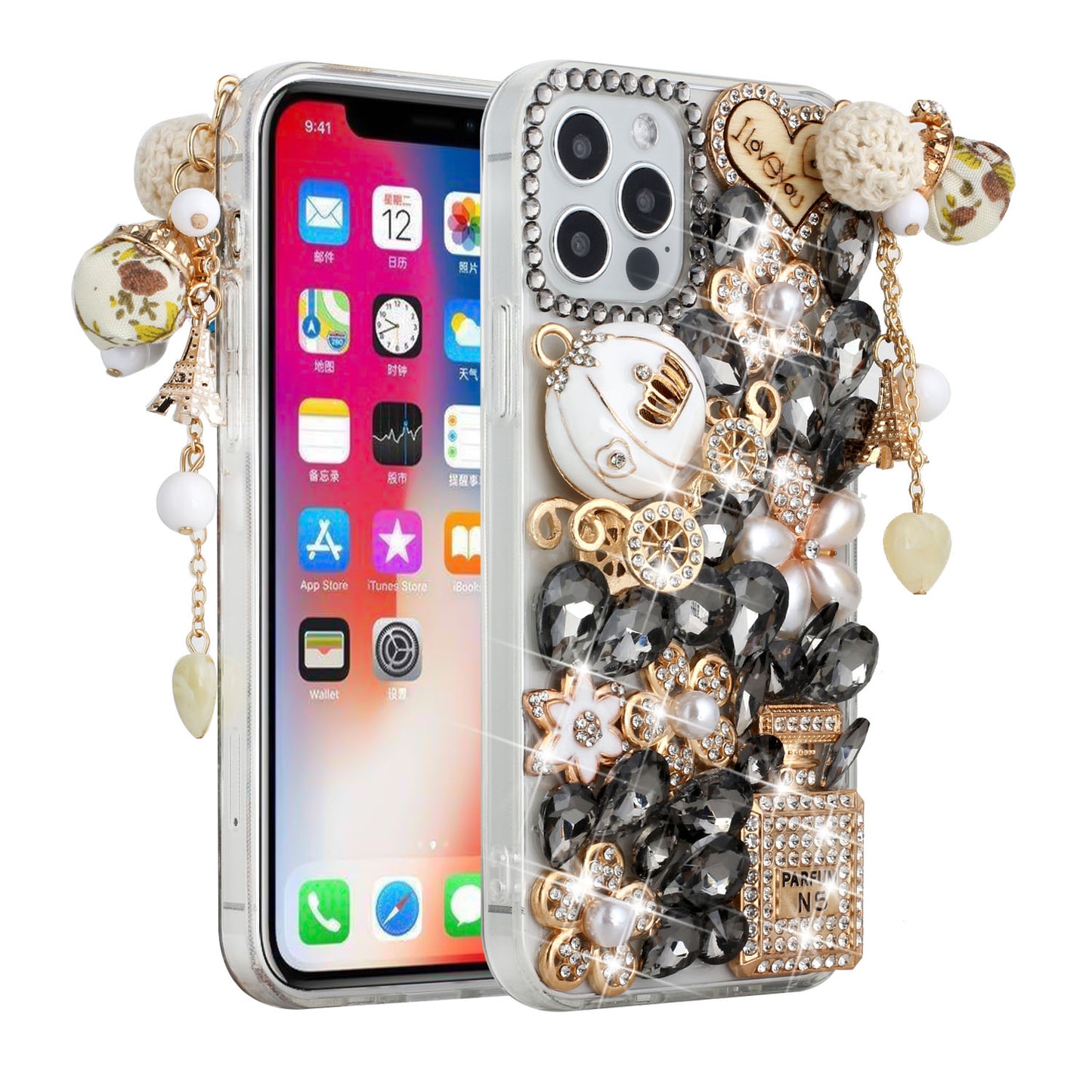 For Samsung Galaxy Z Fold 4 5G Bling Crystal 3D Full Diamond Luxury Sparkle Rhinestone Hybrid Protective  Phone Case Cover