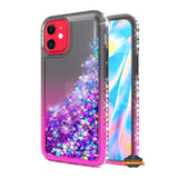 For Apple iPhone 13 Mini (5.4") Gradient Quicksand Glitter Flowing Liquid Floating Sparkly Bling Diamond TPU Rubber Hybrid  Phone Case Cover