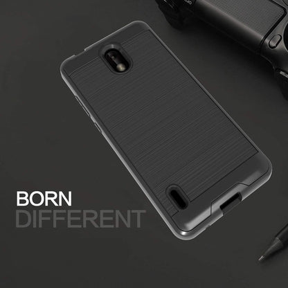 For Motorola Moto G Pure Rugged TPU Hard PC Brushed Metal Texture Hybrid Dual Layer Defender Armor Shock Absorbing  Phone Case Cover
